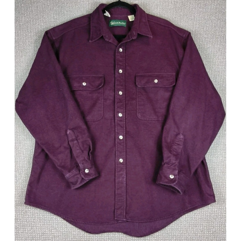 Vintage Gander Mountain Men's Heavy Cotton Chamois Shirt Flannel Plum XL